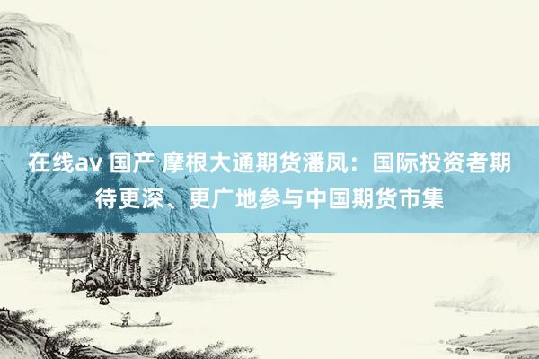 在线av 国产 摩根大通期货潘凤：国际投资者期待更深、更广地参与中国期货市集