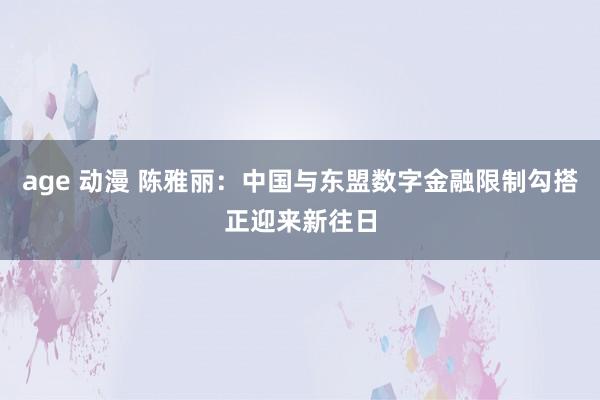 age 动漫 陈雅丽：中国与东盟数字金融限制勾搭正迎来新往日